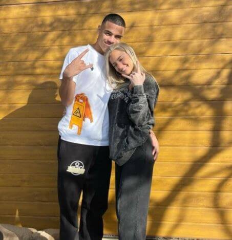 Harriet Robson with her boyfriend Mason Greenwood.